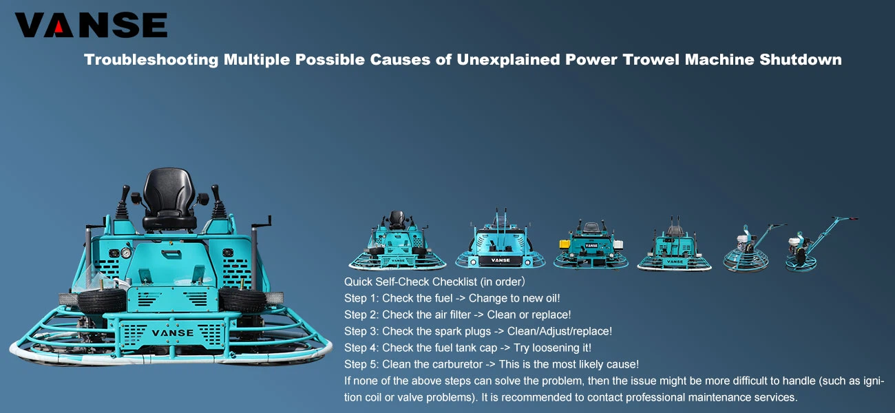 Troubleshooting Multiple Possible Causes of Unexplained Power Trowel Machine Shutdown Troubleshooting Multiple Possible Causes of Unexplained Power Trowel Machine Shutdown